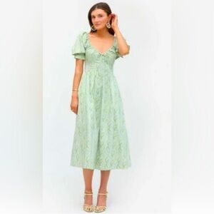 Hill House Green Eucalyptus Floral Ophelia Nap Dress